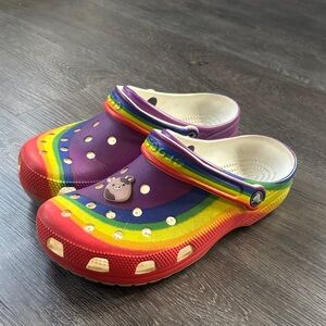 Colorful Crocs with Rainbow Color Way